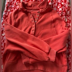 Aerie Cropped Button Sweatshirt